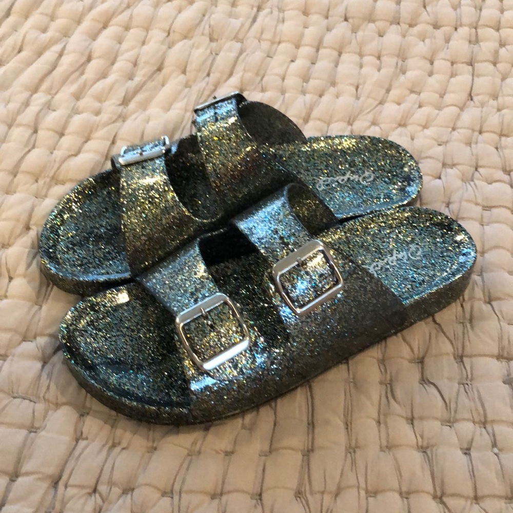 Qupid Jelly Glitter Slides